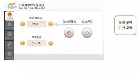 量子級(jí)聯(lián)激光發(fā)射頭出光后，QC750驅(qū)動(dòng)器界面